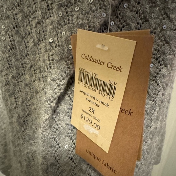 Coldwater Creek Silver Sequin Sweater - Picture 7 of 10